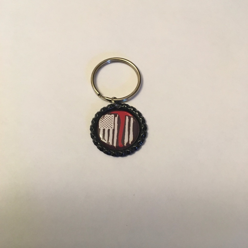 Firefighter thin red line keychain